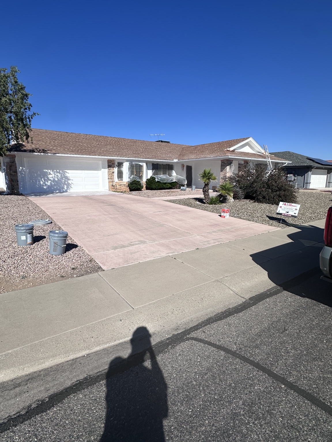 Arizona home carefully masked and prepared for exterior painting